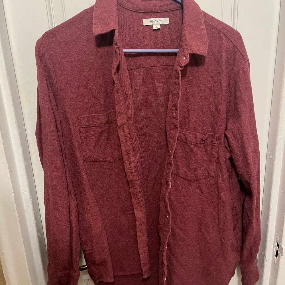 Madewell Small Maroon Button Up